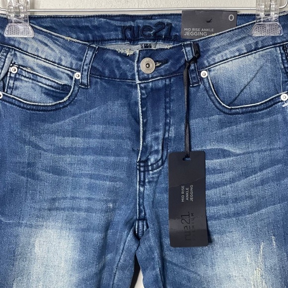 Rue 21 Women’s Jeggings, Sz 0, Denim, Short, Zippered Cuff, Mid-rise, Skinny NWT - Picture 5 of 9